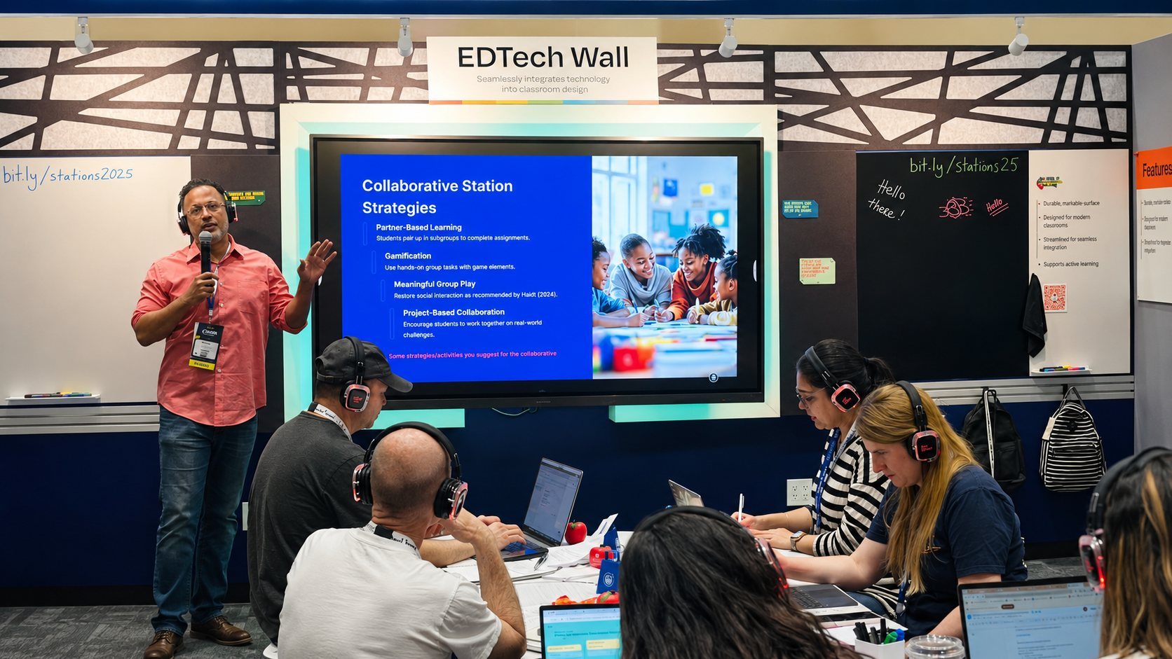 Benjamin Dylan Porter leading a professional development session with educators using digital tools